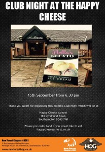 15th September 2022 Club Night at The Happy Cheese