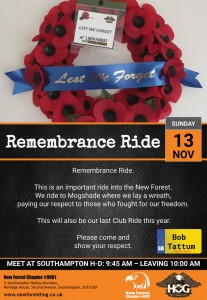 13th November 2022  Remembrance Sunday Ride