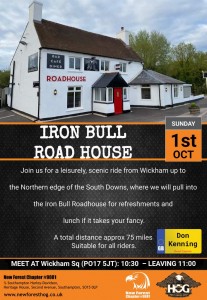 2023 1st October  Ride Out to Iron Bull Road House