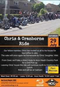 2023 29th July  Ride Out to Chris and Cranborne