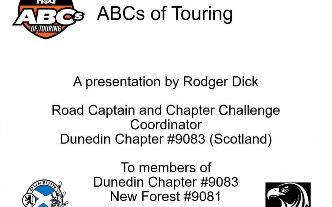 ABCs of Touring A Presentation by Rodger Dick